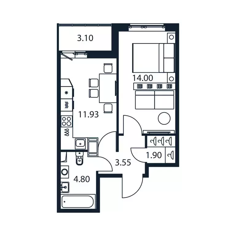 1-комнатная квартира: Мурино, жилой комплекс Полис ЛАВрики (37.73 м) - Фото 0