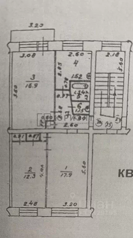3-к кв. Свердловская область, Нижний Тагил ул. Орджоникидзе, 2 (63.0 ... - Фото 2