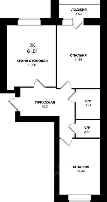 2-к кв. Мордовия, Саранск ул. Тани Бибиной, 13Г (61.81 м) - Фото 1