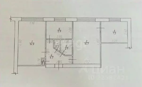 3-к кв. Татарстан, Агрыз ул. Карла Маркса, 12 (50.3 м) - Фото 2