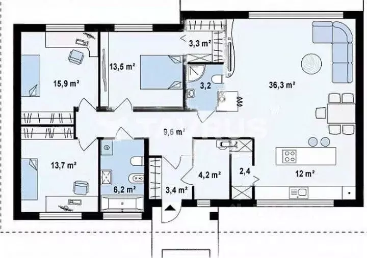 Дом в Крым, Симферопольский район, Трудовское с/пос, пос. Айкаван, ... - Фото 1