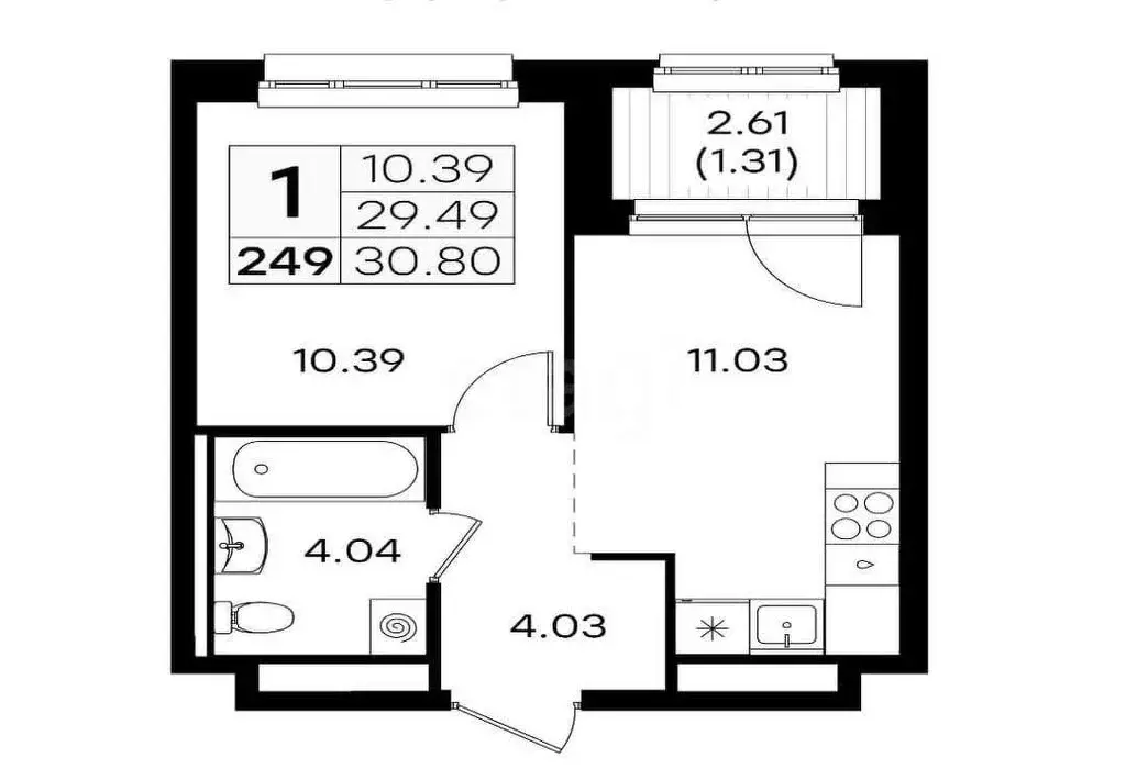 1-комнатная квартира: Казань, ЖК Глоракс Экосити (30.8 м) - Фото 0