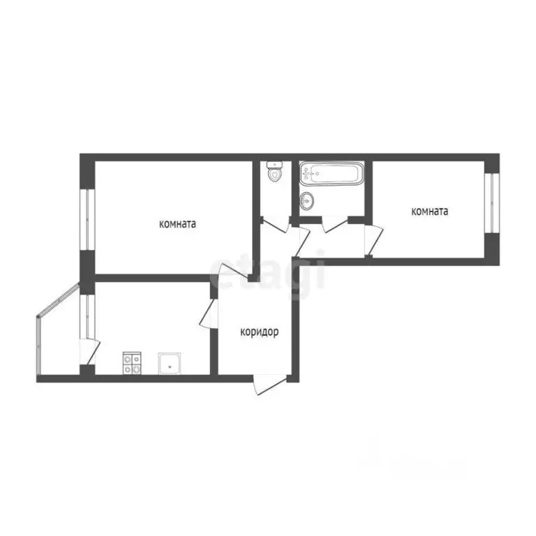 2-к кв. Ханты-Мансийский АО, Сургут ул. Чехова, 14/3 (53.3 м) - Фото 1