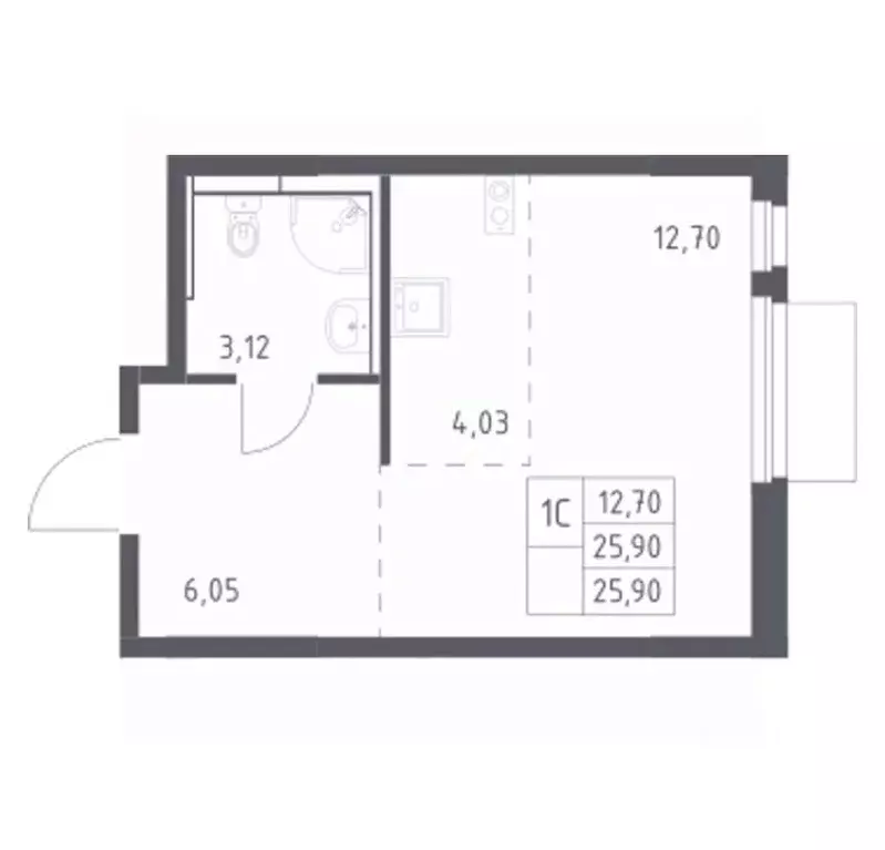 Студия Московская область, Мытищи ул. Стрельбище Динамо, 10 (24.0 м) - Фото 2