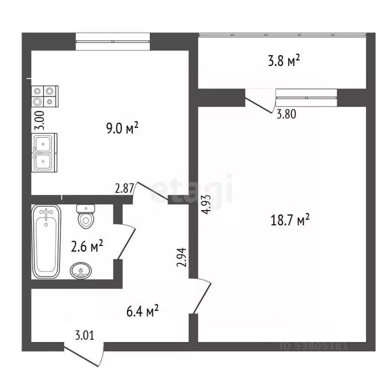 1-к кв. Ростовская область, Ростов-на-Дону Пушкинская ул., 163-169 ... - Фото 1