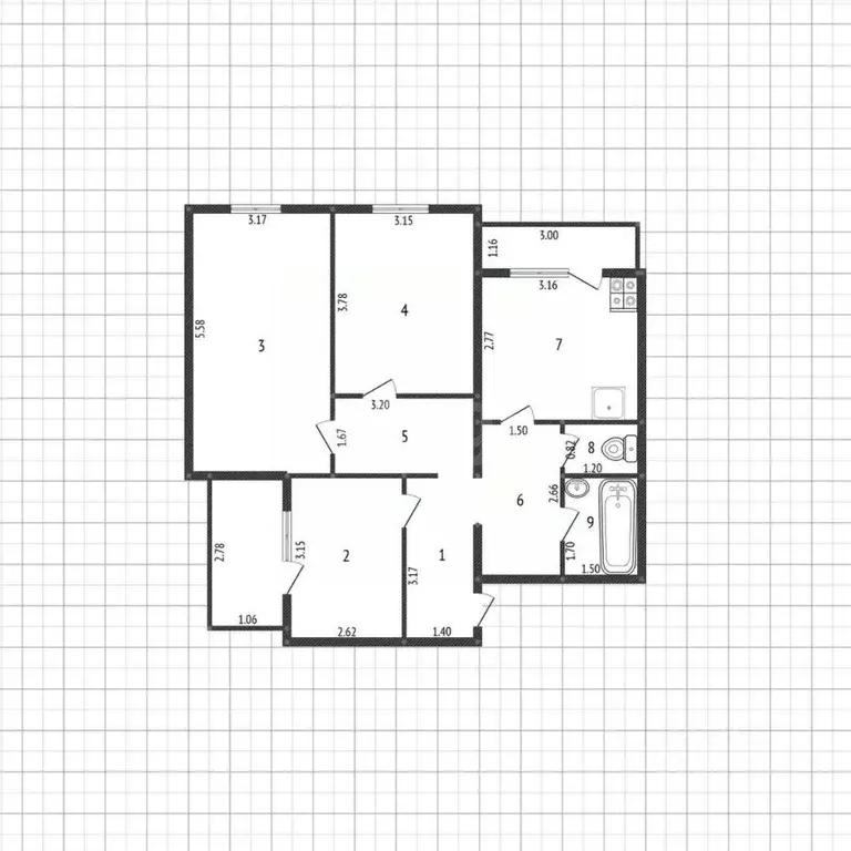 3-к кв. Белгородская область, Шебекино ул. Шумилова, 23 (64.0 м) - Фото 2