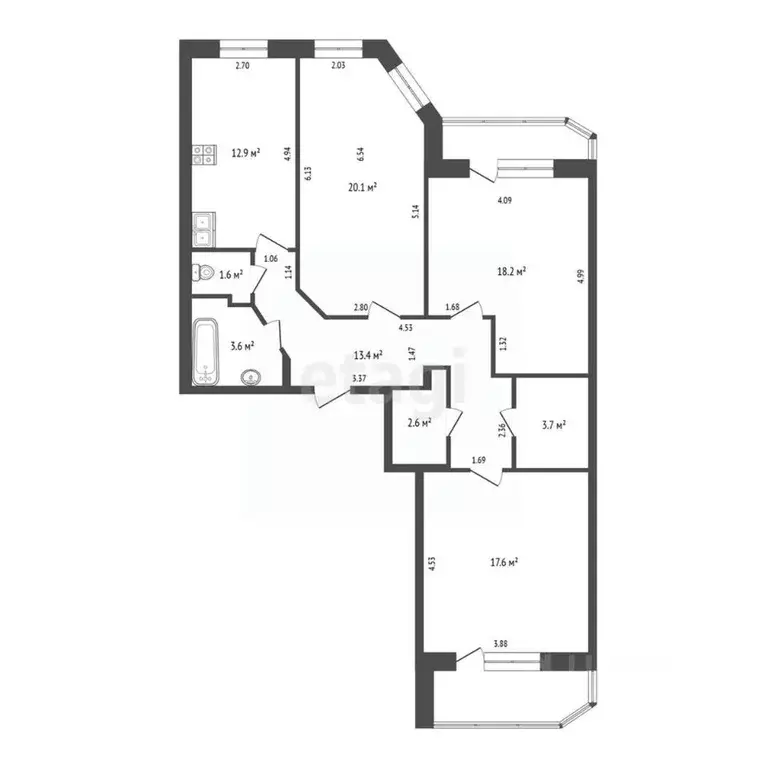 3-к кв. Ханты-Мансийский АО, Ханты-Мансийск Южный мкр, ул. Ямская, 14 ... - Фото 2