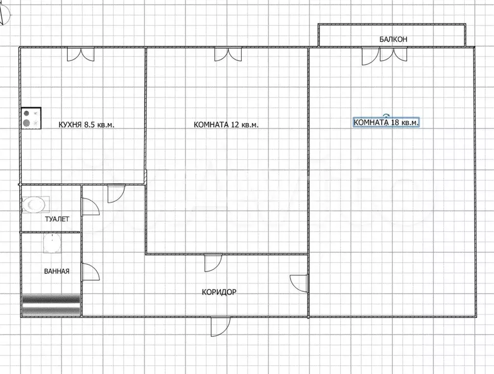 2-к. квартира, 50 м, 9/10 эт. - Фото 0