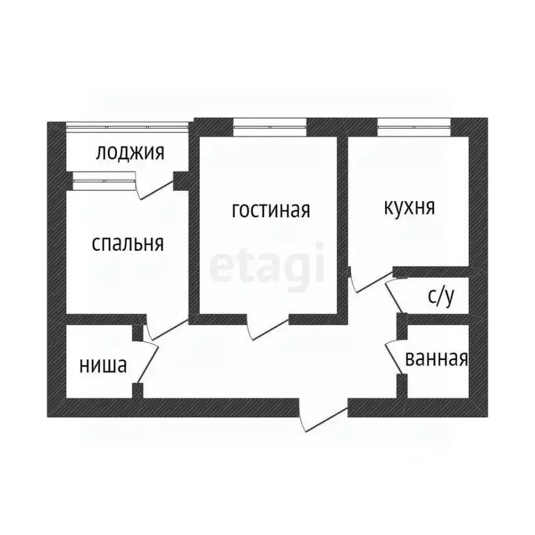 2-к кв. Приморский край, Владивосток ул. Адмирала Кузнецова, 80 (51.0 ... - Фото 1