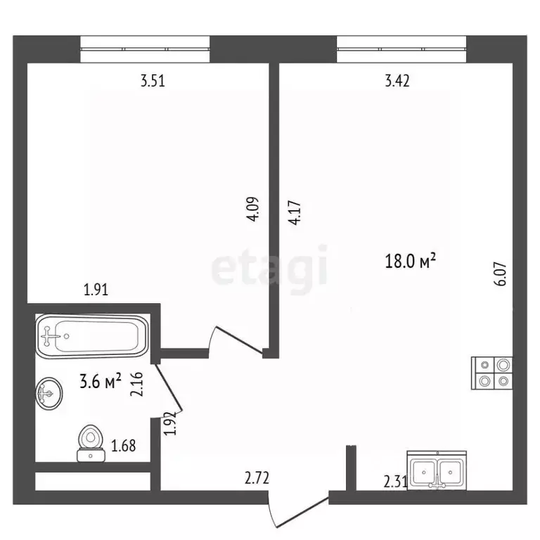 1-к кв. Москва Люблинская ул., 76к2 (41.0 м) - Фото 2