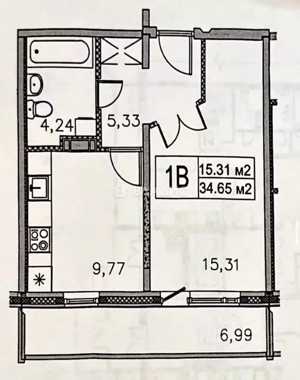 1-к кв. Карелия, Петрозаводск ул. Суворова, 14 (41.64 м) - Фото 2