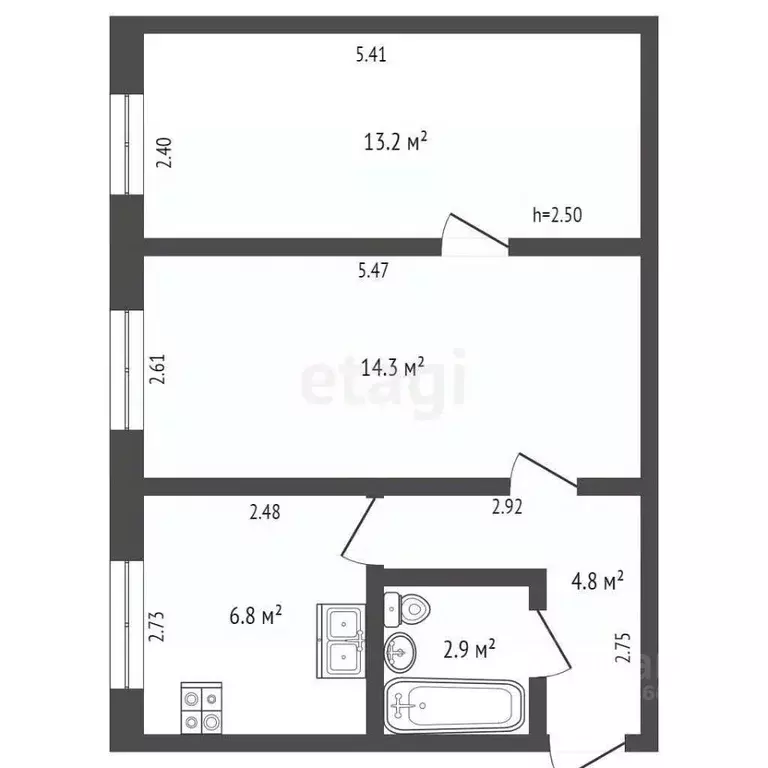 2-к кв. Крым, Евпатория ул. Крупской, 26 (42.0 м) - Фото 2