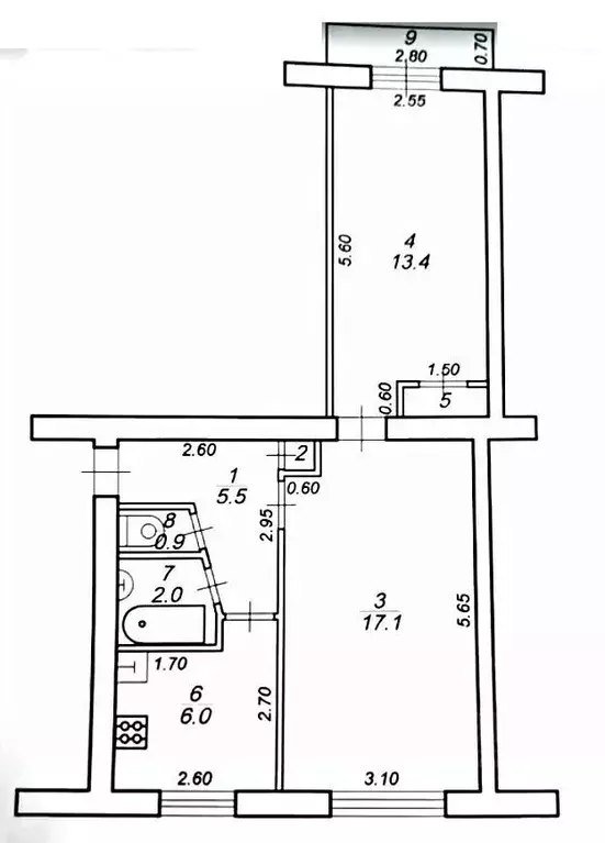 2-к кв. Тверская область, Торжок Вокзальная ул., 22 (42.0 м) - Фото 2