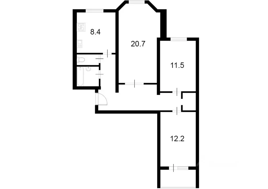 3-к кв. Ленинградская область, Кингисепп Крикковское ш., 18 (71.1 м) - Фото 2
