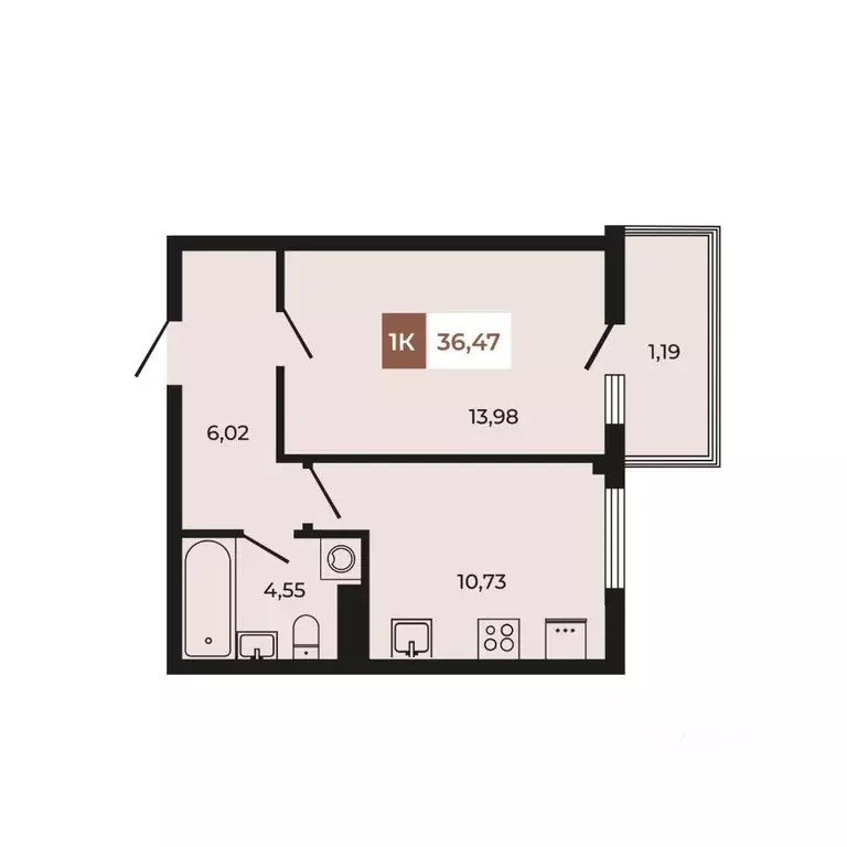 1-к кв. Ростовская область, Аксайский район, Щепкинское с/пос, пос. ... - Фото 1