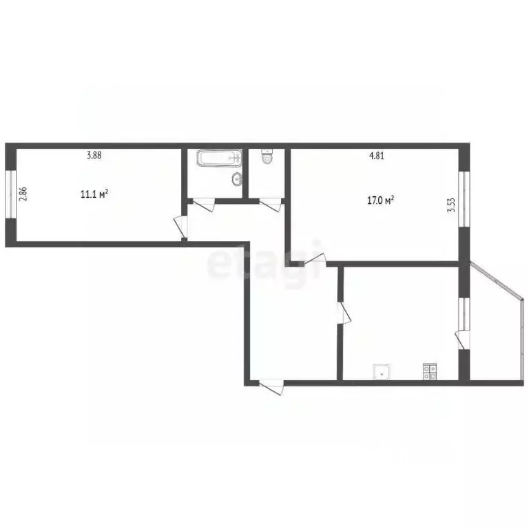 2-к кв. Ханты-Мансийский АО, Сургут ул. Лермонтова, 6 (52.1 м) - Фото 0