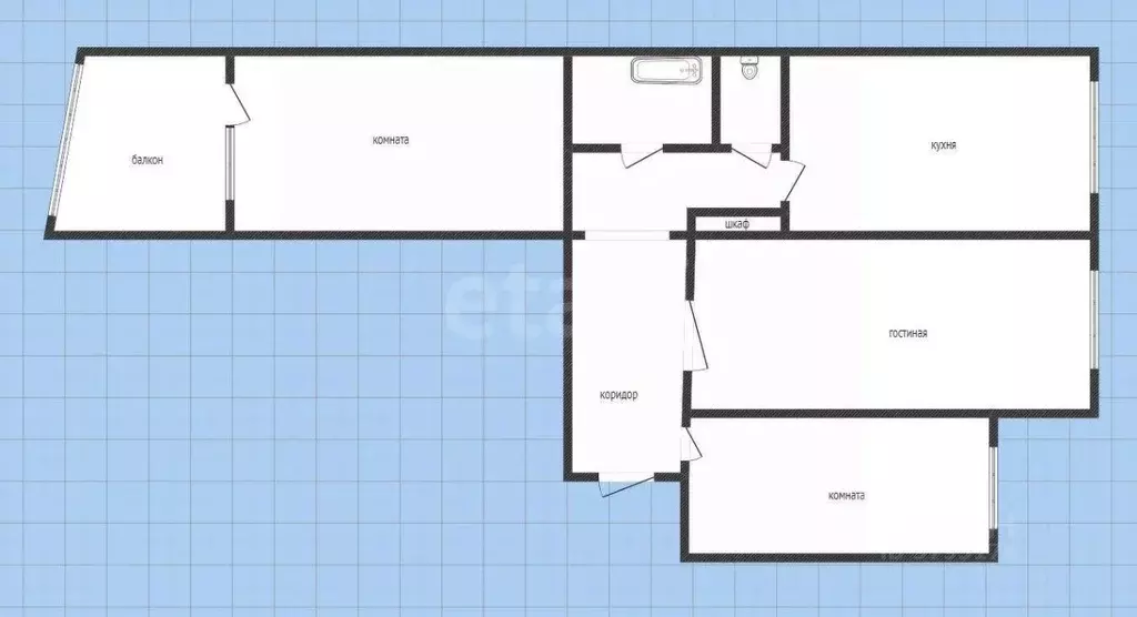 3-к кв. Татарстан, Казань Горки-3 мкр, ул. Дубравная, 3А (65.1 м) - Фото 0