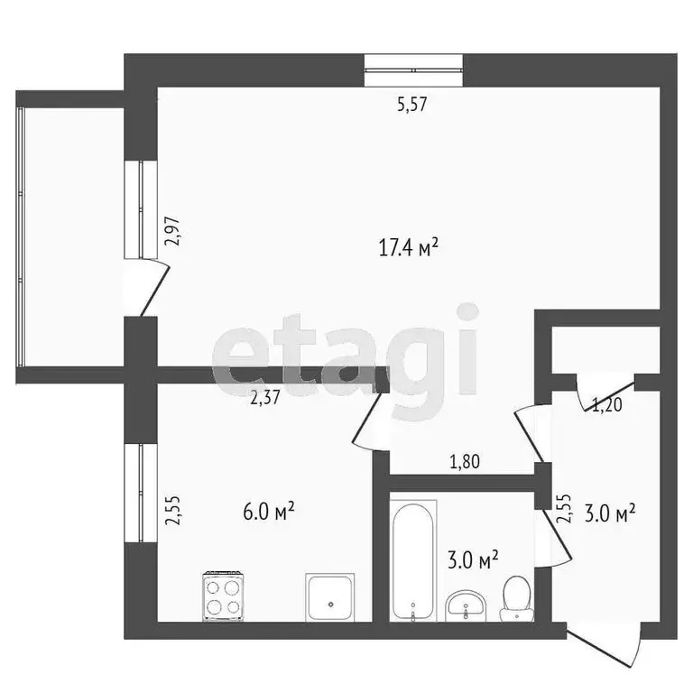 1-комнатная квартира: Миасс, улица 8 Июля, 31 (30.3 м) - Фото 0