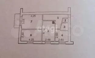 3-к. квартира, 49,9 м, 5/5 эт. - Фото 1