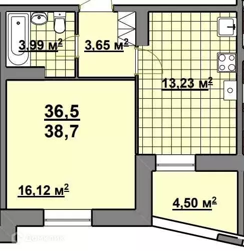 Продаётся 1-к квартира, 45.2 м - Фото 0
