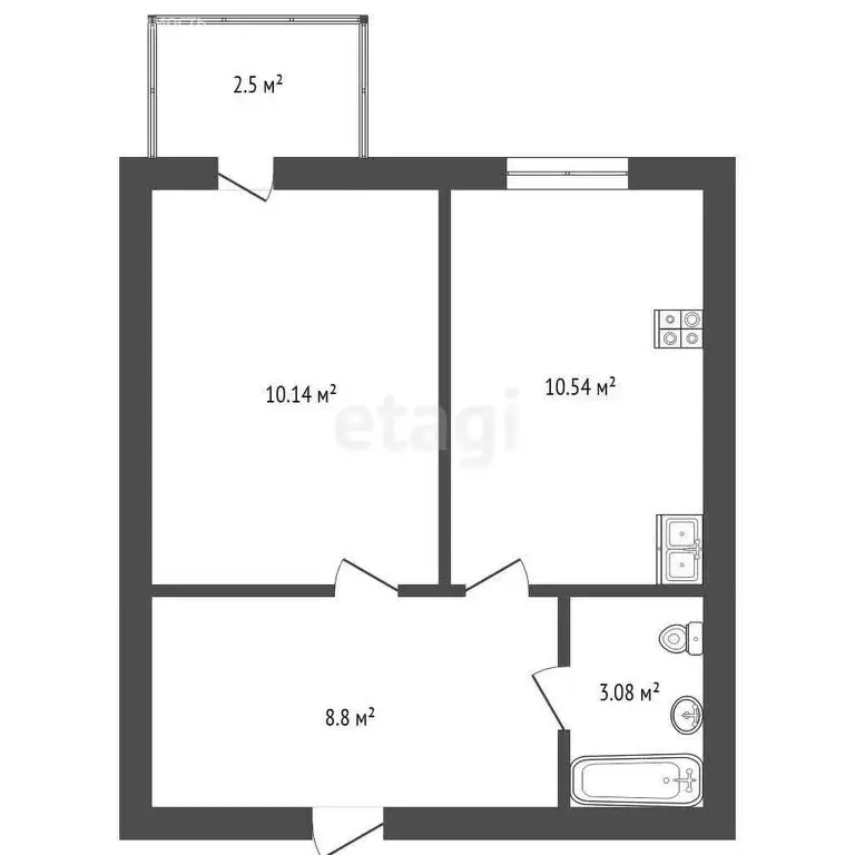 1-комнатная квартира: Якутск, улица Билибина, 17/3 (32.4 м) - Фото 1