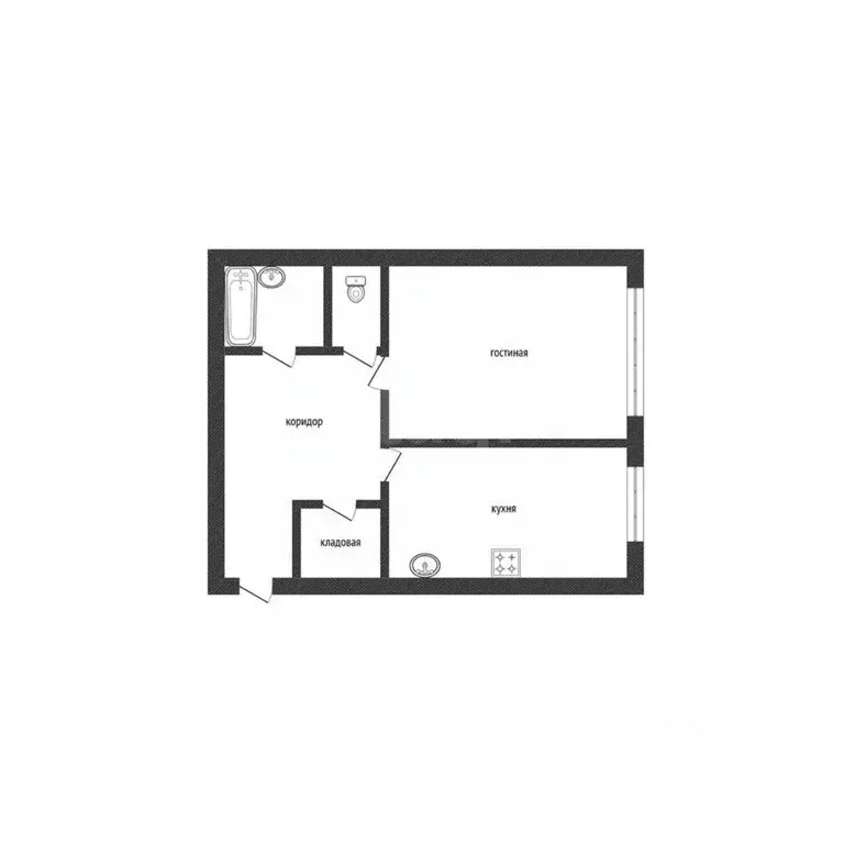 1-к кв. Смоленская область, Смоленск ул. Румянцева, 19 (42.9 м) - Фото 1