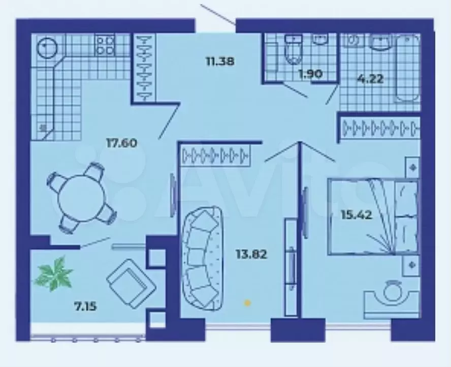 2-к. квартира, 71,5 м, 2/9 эт. - Фото 1
