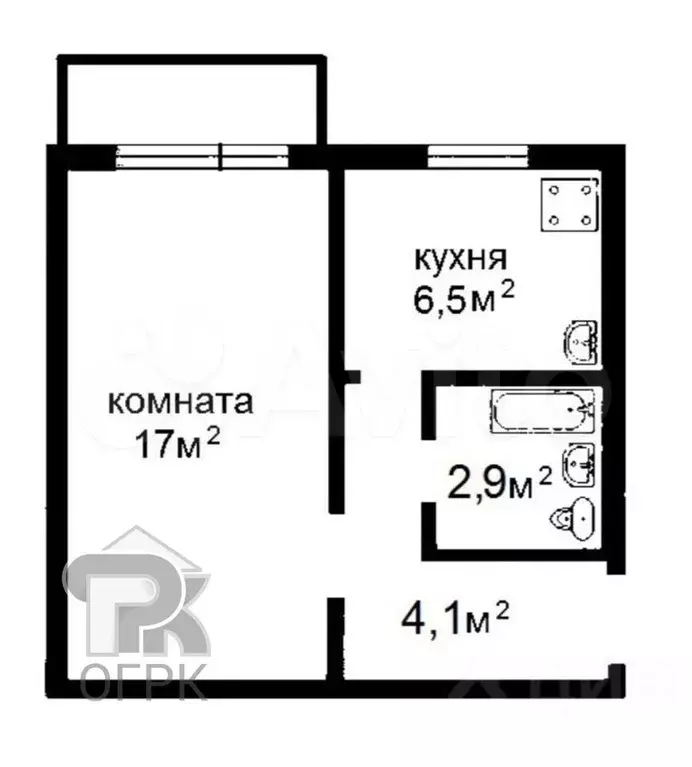 1-к. квартира, 31 м, 5/5 эт. - Фото 0