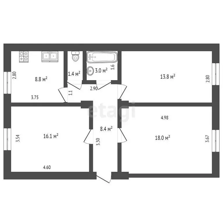 3-комнатная квартира: Самара, 7-я просека, 102 (74.2 м) - Фото 0