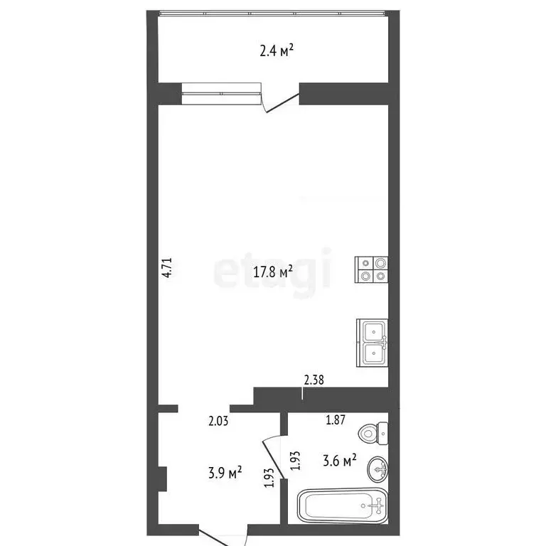 Квартира-студия: Набережные Челны, проспект Абдурахмана Абсалямова, 15 ... - Фото 1