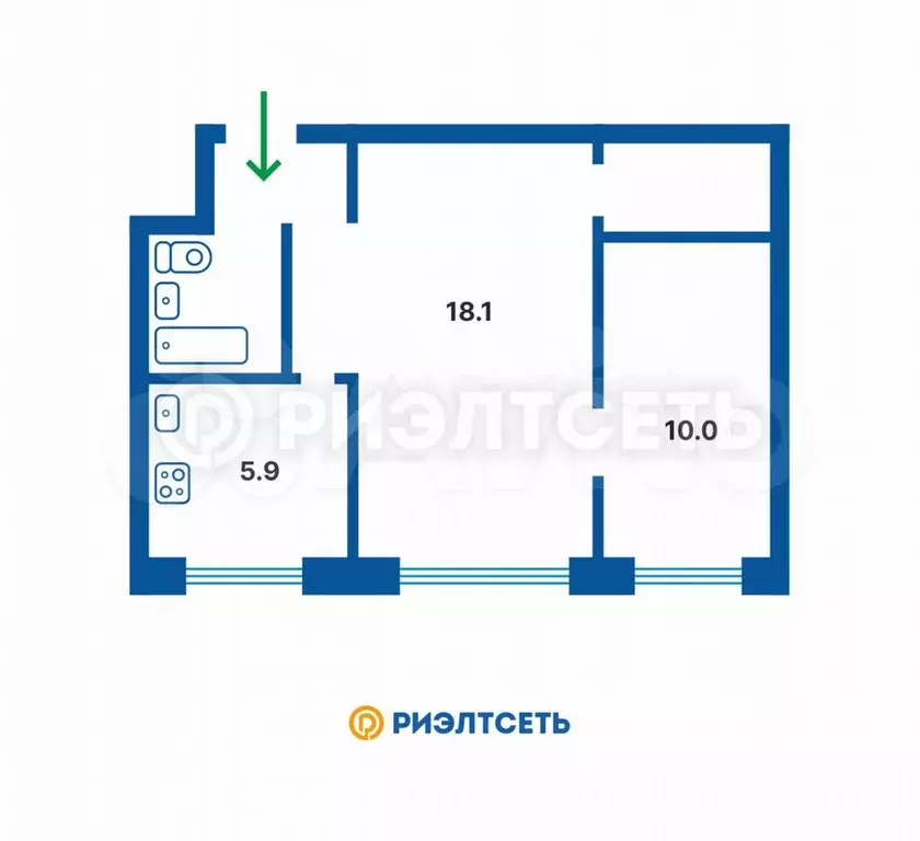 2-к. квартира, 41 м, 4/5 эт. - Фото 0