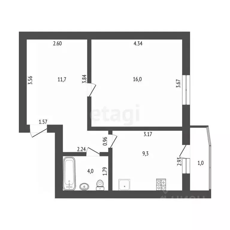 1-к кв. Мордовия, Саранск ул. Марины Расковой, 41 (41.0 м) - Фото 1