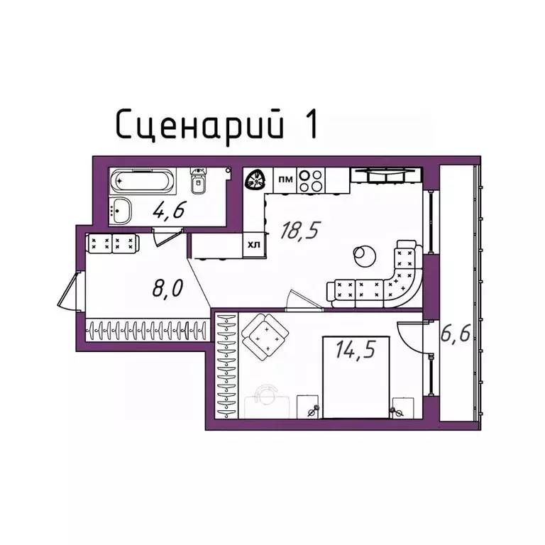 1-к кв. Свердловская область, Екатеринбург ул. Рощинская, 59 (52.2 м) - Фото 1