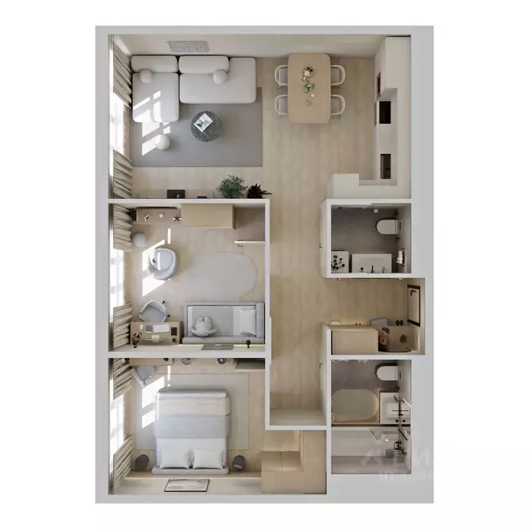 2-к кв. Ханты-Мансийский АО, Сургут ул. Крылова (64.02 м) - Фото 2