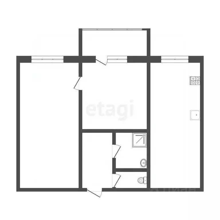 2-к кв. Кемеровская область, Прокопьевск Институтская ул., 107/1 (50.2 ... - Фото 2