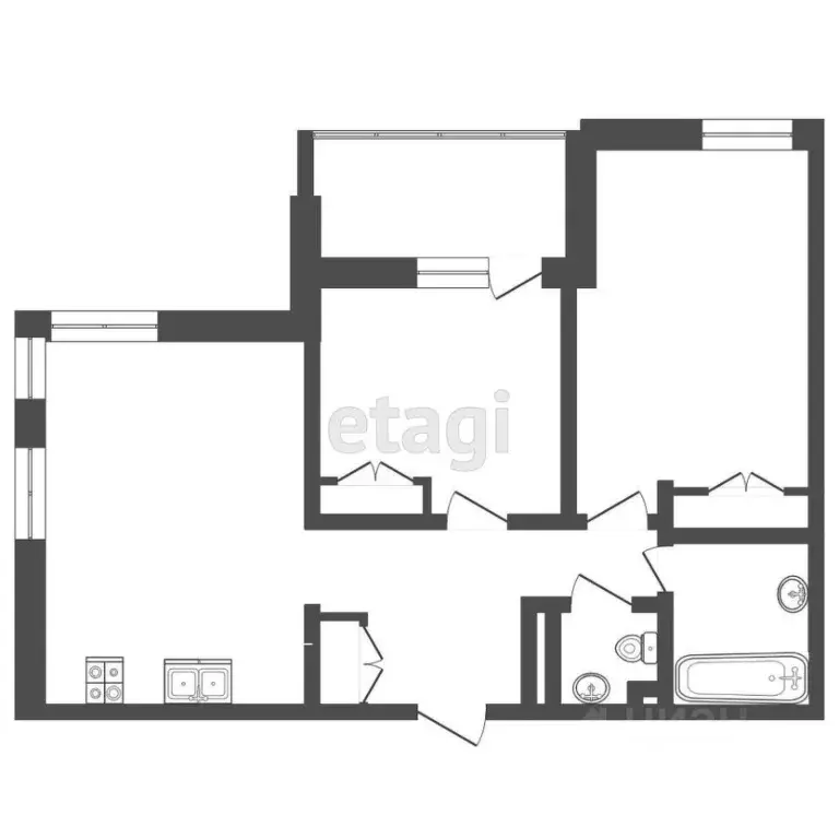 2-к кв. Тюменская область, Тюменский муниципальный округ, д. Патрушева ... - Фото 2