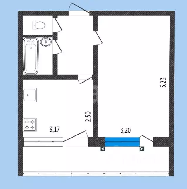 1-к кв. Белгородская область, Белгород бул. Юности, 37 (34.0 м) - Фото 2