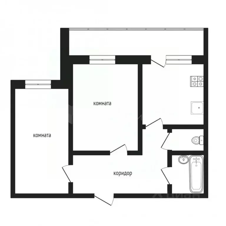 2-к кв. Тюменская область, Тюмень ул. Попова, 7 (47.6 м) - Фото 2