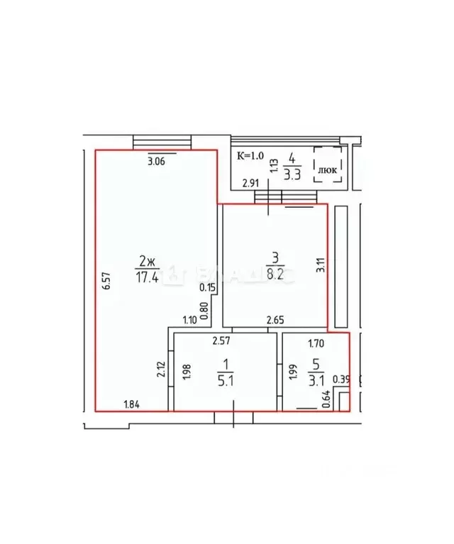 1-к кв. Калининградская область, Зеленоградский муниципальный округ, ... - Фото 2