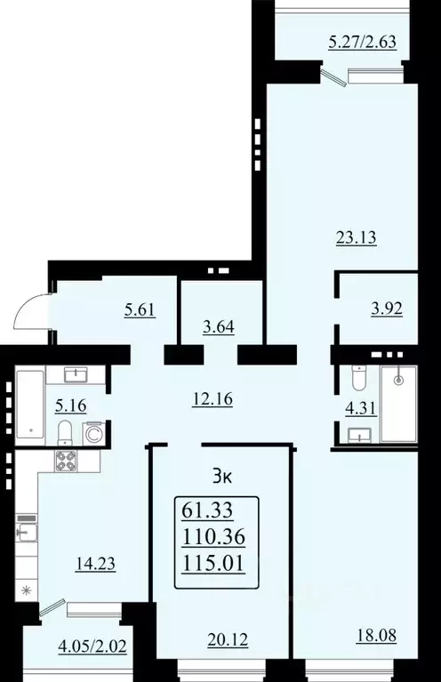 3-к кв. Самарская область, Самара Эстетика жилой комплекс (115.01 м) - Фото 0