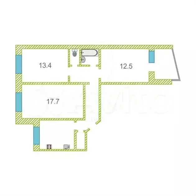 3-к. квартира, 66 м, 6/9 эт. - Фото 0