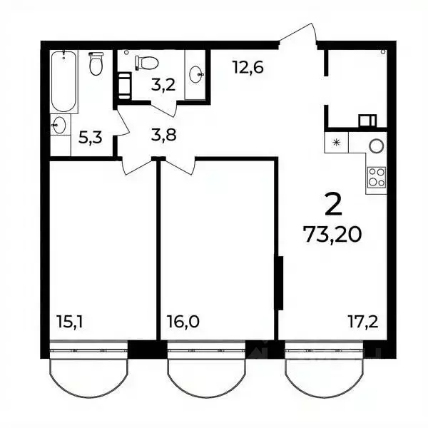 2-к кв. Нижегородская область, Нижний Новгород ул. Воровского, 8 (73.2 ... - Фото 1