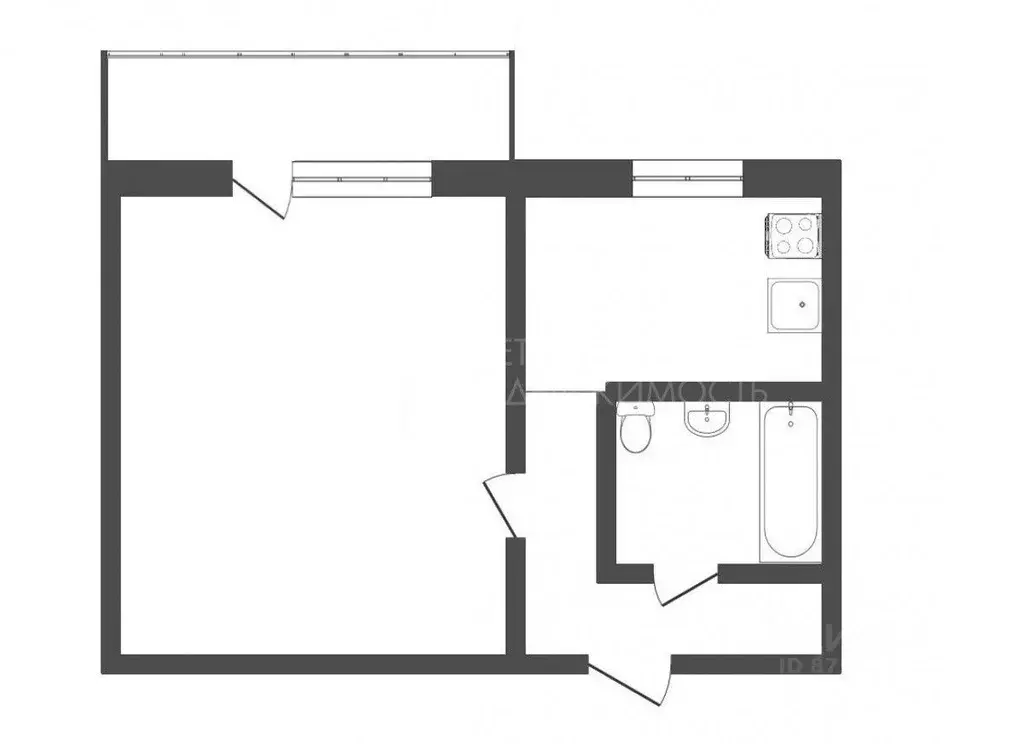 1-к кв. Тюменская область, Тюмень ул. 50 лет ВЛКСМ, 69 (29.0 м) - Фото 2