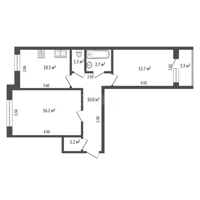 2-комнатная квартира: Ростов-на-Дону, микрорайон Северный, улица ... - Фото 1