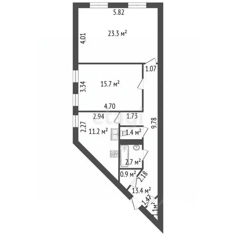 2-к кв. Санкт-Петербург Таврическая ул., 27 (69.7 м) - Фото 1