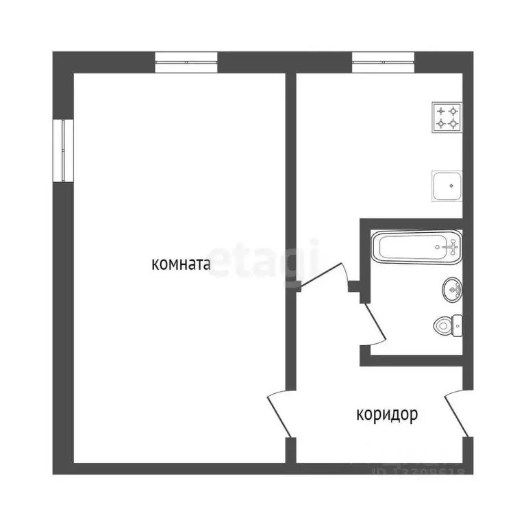 1-к кв. Омская область, Омск ул. 9-я Линия, 169 (35.4 м) - Фото 1