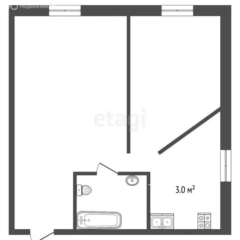 2-комнатная квартира: Камышлов, Вокзальная улица, 10А (27.1 м) - Фото 1