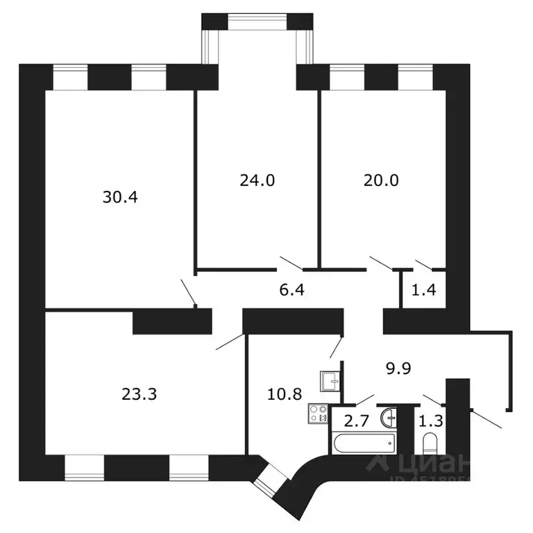 3-к кв. Санкт-Петербург ул. Бармалеева, 18 (130.0 м) - Фото 1