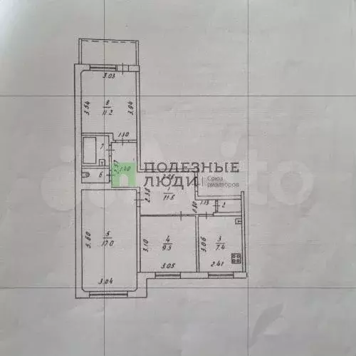 3-к. квартира, 62 м, 9/9 эт. - Фото 0