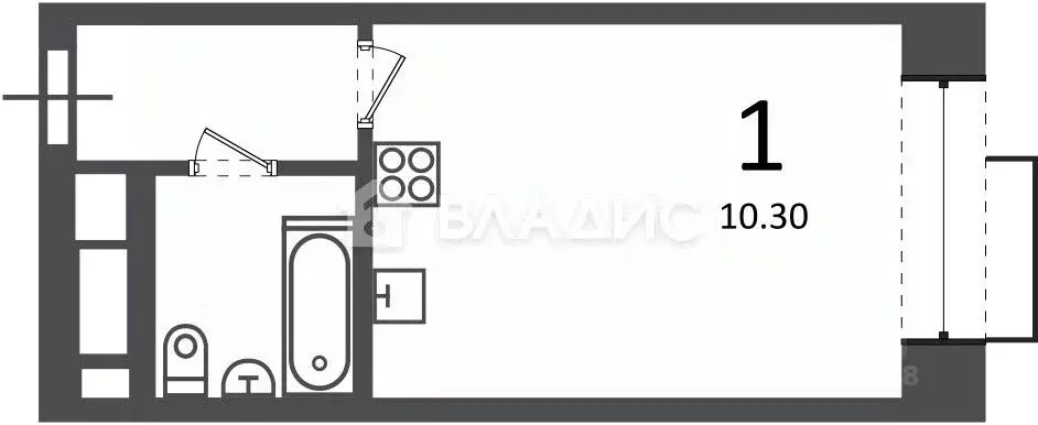 Студия Москва Клинская ул., 2А (23.5 м) - Фото 2